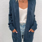 Cable-Knit Open Front Longline Cardigan