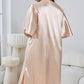 Plus Size Flutter Sleeve V-Neck Side Slit Night Gown