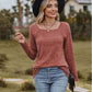 Full Size Ribbed Square Neck Long Sleeve T-Shirt