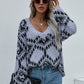 Geometric Print Chunky Knit Sweater