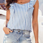 Striped Tie Back Ruffled Tank