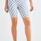 Checkered Wide Waistband Biker Shorts