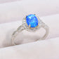 Opal and Zircon 925 Sterling Silver Ring