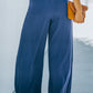 Paperbag Waist Tie Front Wide Leg Pants