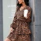 Leopard Print Layered Mini Dress