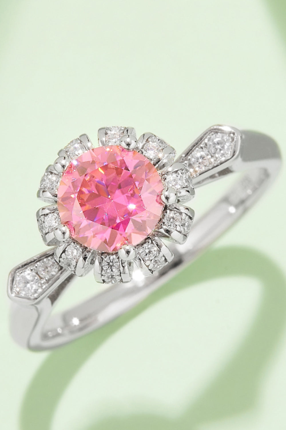 1 Carat Moissanite Contrast 925 Sterling Silver Ring