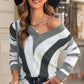 Color Block  Drop Shoulder Sweater