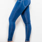 High Waist Skinny Buttoned Long Jeans
