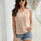 Lace Scalloped Keyhole V-Neck Tank