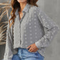 Swiss Dot Button-Up Long Sleeve Shirt