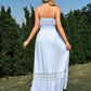 Spaghetti Strap Smocked Waist Spliced Lace Dress