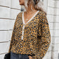 Leopard Buttoned Contrast Trim Top