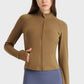 Zip Up Thumbhole Sleeve Sports Jacket with Pockets