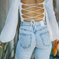 Tied Balloon Sleeve Bodysuit