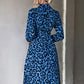 Leopard Print Belted Slit Shirt Dress
