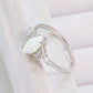 Opal and Zircon Platinum-Plated Ring