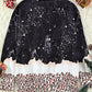 MAMA Leopard Color Block Round Neck Sweatshirt