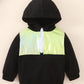 Baby Two-Tone Hoodie and Letter Graphic Joggers Set