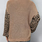 Leopard Lantern Sleeve Crisscross Sweater