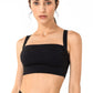 Open Back Pleated Detail Sports Bra