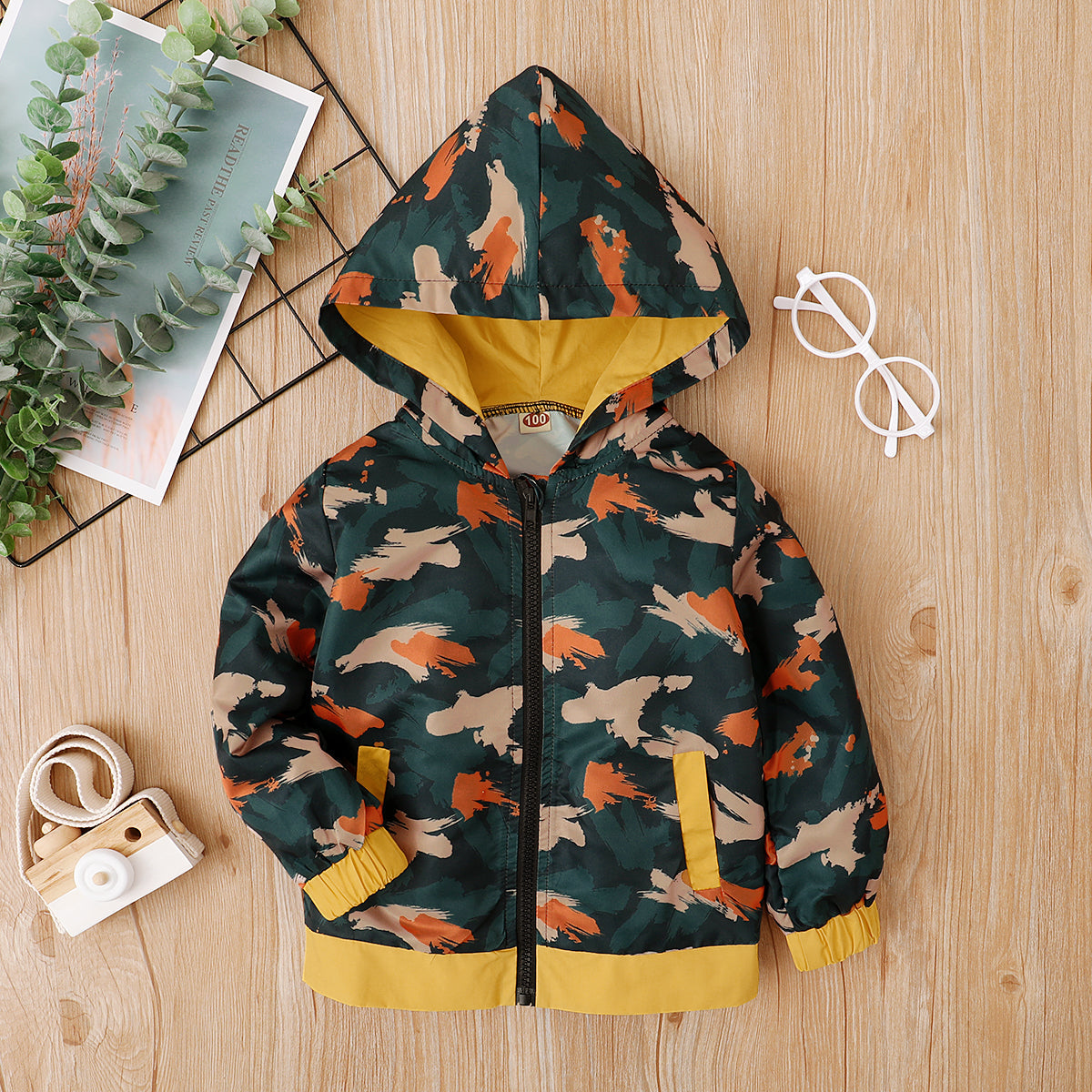 Boys Abstract Print Zip Up Jacket