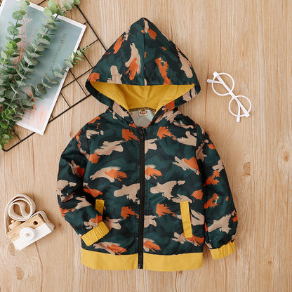 Boys Abstract Print Zip Up Jacket