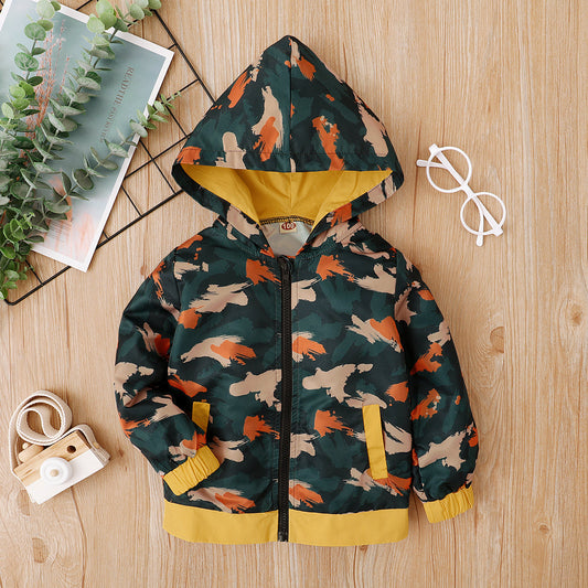Boys Abstract Print Zip Up Jacket