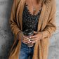 Openwork Rib-Knit Slit Cardigan
