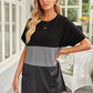 Color Block Pocket Round Neck Tee Dress