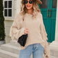 Tassel Detail Rib-Knit Round Neck Sweater