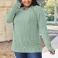 Basic Bae Full Size Ribbed Round Neck Long Sleeve Knit Top
