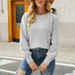 Mixed Knit Raglan Sleeve Sweater