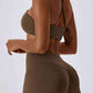 Cropped Halter Neck Sports Bra