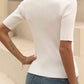 V-Neck Short Sleeve Knit Top