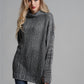 Exposed Seam Funnel Neck Tunic Sweater