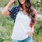 US Flag V-Neck Tee Shirt