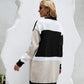 Color Block Ribbed Trim Open Front Cardigan