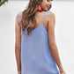 Buttoned Lace Trim Plunge Cami