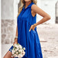 Button Down Collared Sleeveless Dress