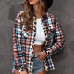 Plaid Leopard Button-Up Shirt Jacket
