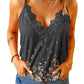 Floral Lace Trim Scalloped Plunge Cami