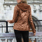 Full Size Zip-Up Hooded PU Jacket