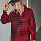 Plaid Button Front Dropped Shoulder Shirt
