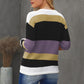 Color Block Drawstring Knit Top