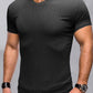 Ribbed V-Neck Short Sleeve Tee