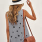 Star Print Tank with Slits
