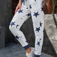 Star Print Drawstring Detail Joggers