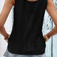 Decorative Button Hem Detail Eyelet Tank