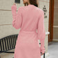 Lantern Sleeve Rib-Knit Open Front Longline Cardigan