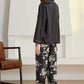 Satin Button-Up Lapel Collar Top and Pants Pajama Set